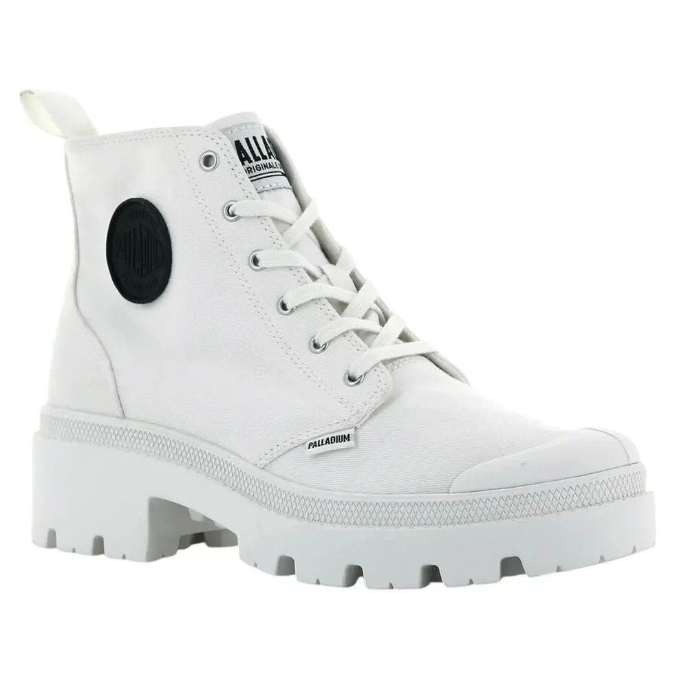 PALLADIUM Pallabase Twill in White, US Womens Size 11 / Euro Size 43 New in Box